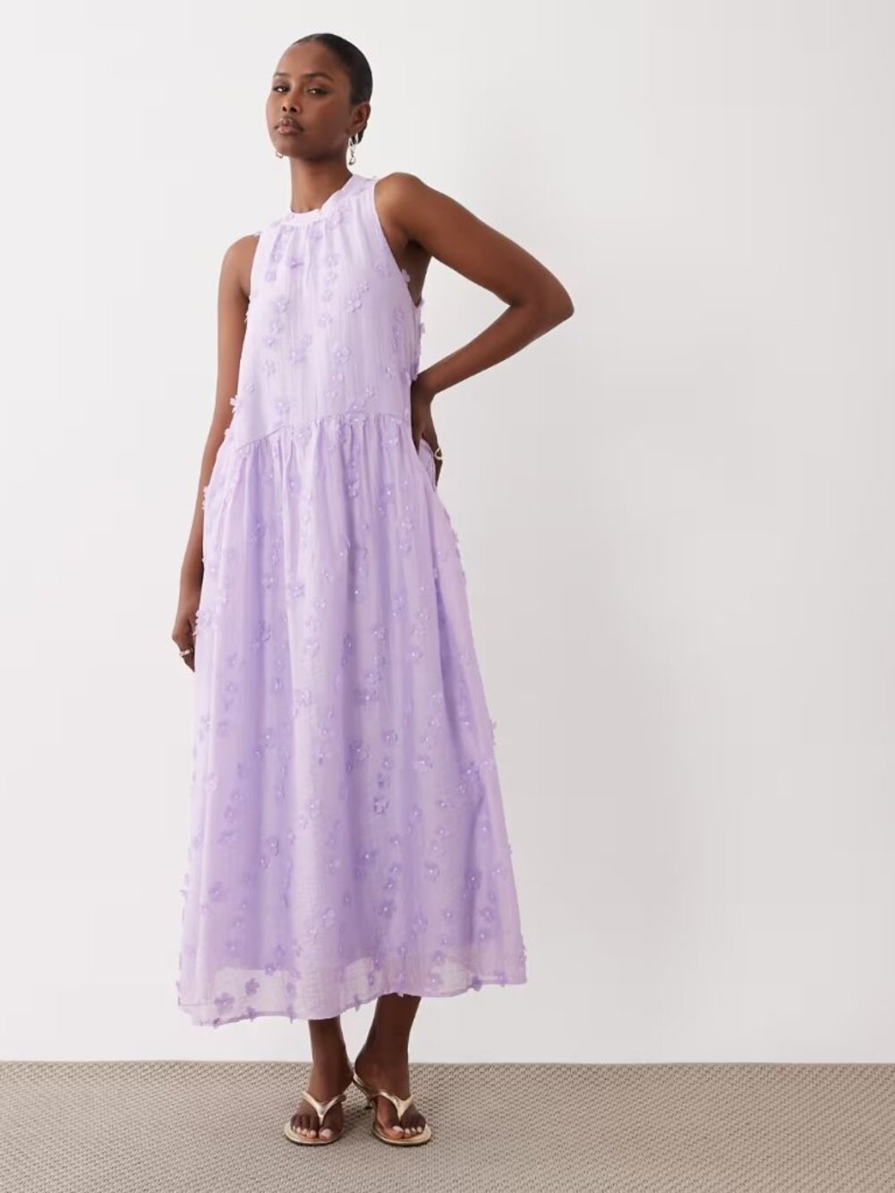 Vero Moda Purple 3D Floral Swing Dress (NWT)